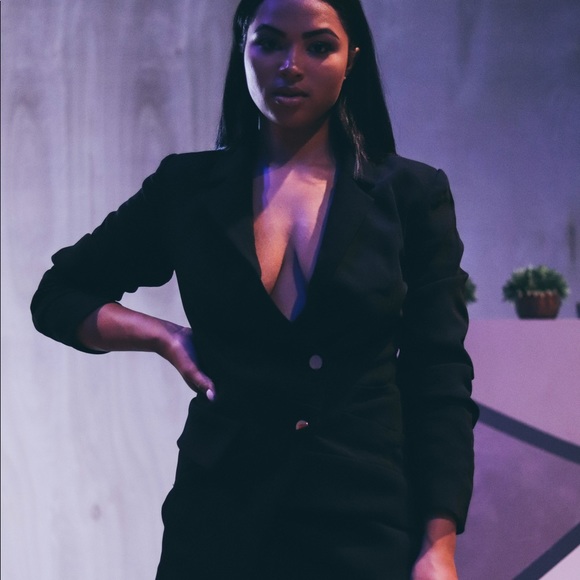 House of CB Draped Tuxedo dress - Picture 1 of 5